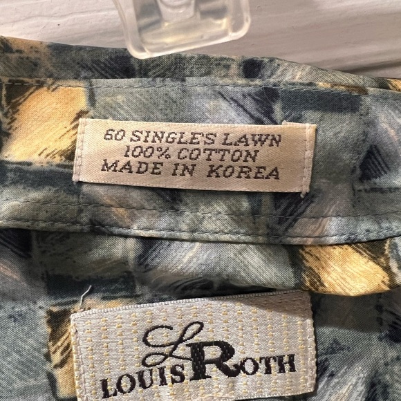 Blue Geometric Casual Button Down Shirt - Picture 5 of 5